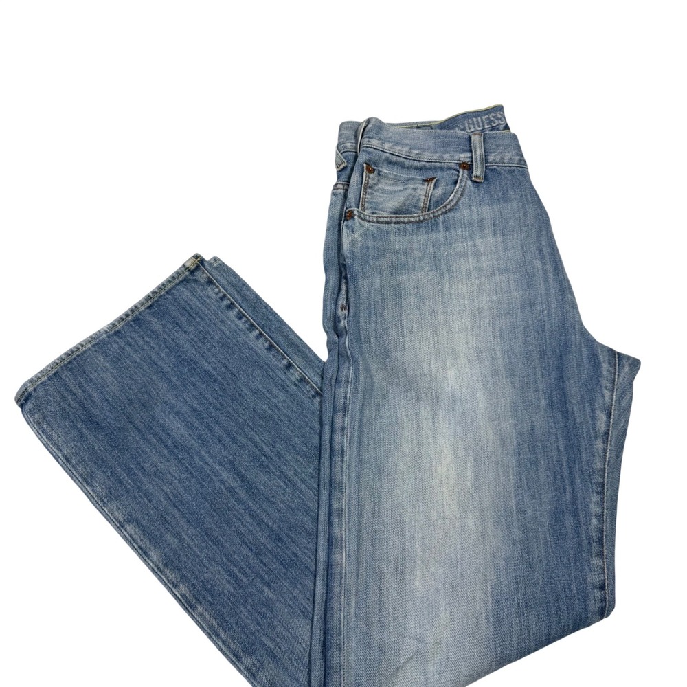 Vintage Guess Jeans‎ Mens 31 Straight Leg Light Wash Y2K Marciano Denim